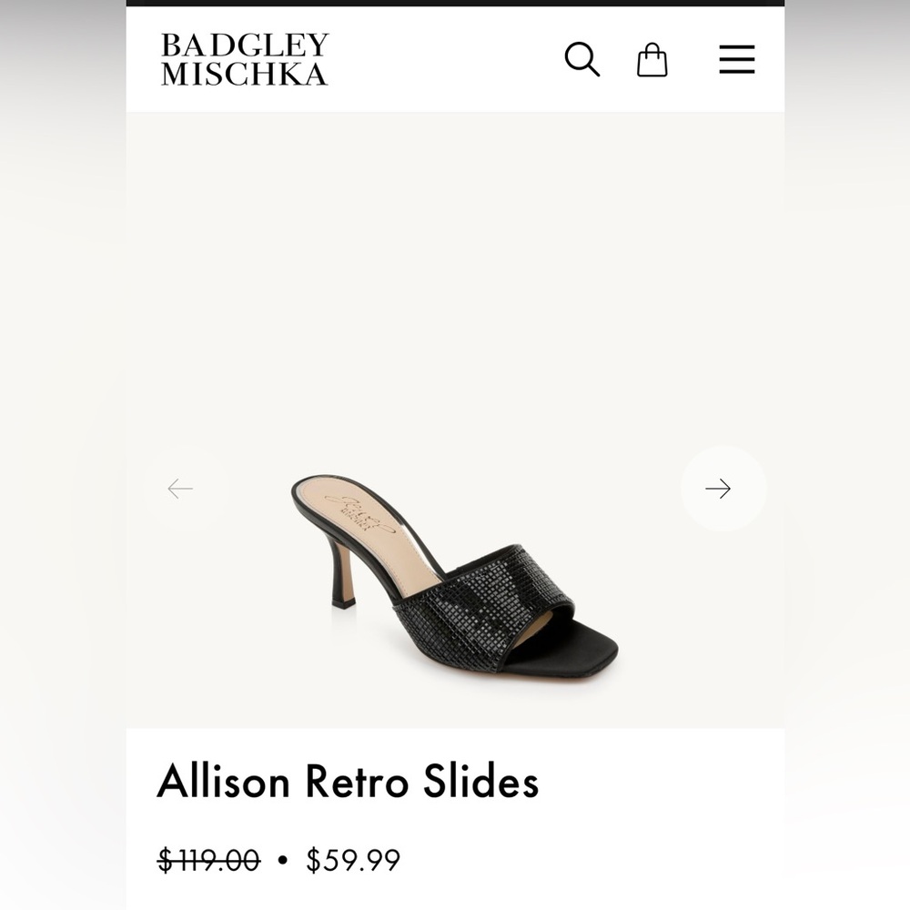 NWOT BADGLEY MISCHKA JEWEL ALLISON RETRO SLIDES SZ 6.5 HEEL 2.95” - Picture 14 of 14